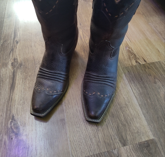 Women's Ariat Western Leather Boots - Brown Size 8B - Picture 2 of 8
